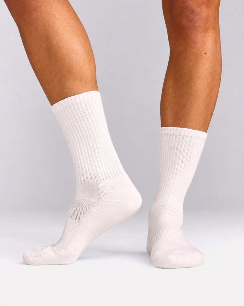 Long Crew Socks - White